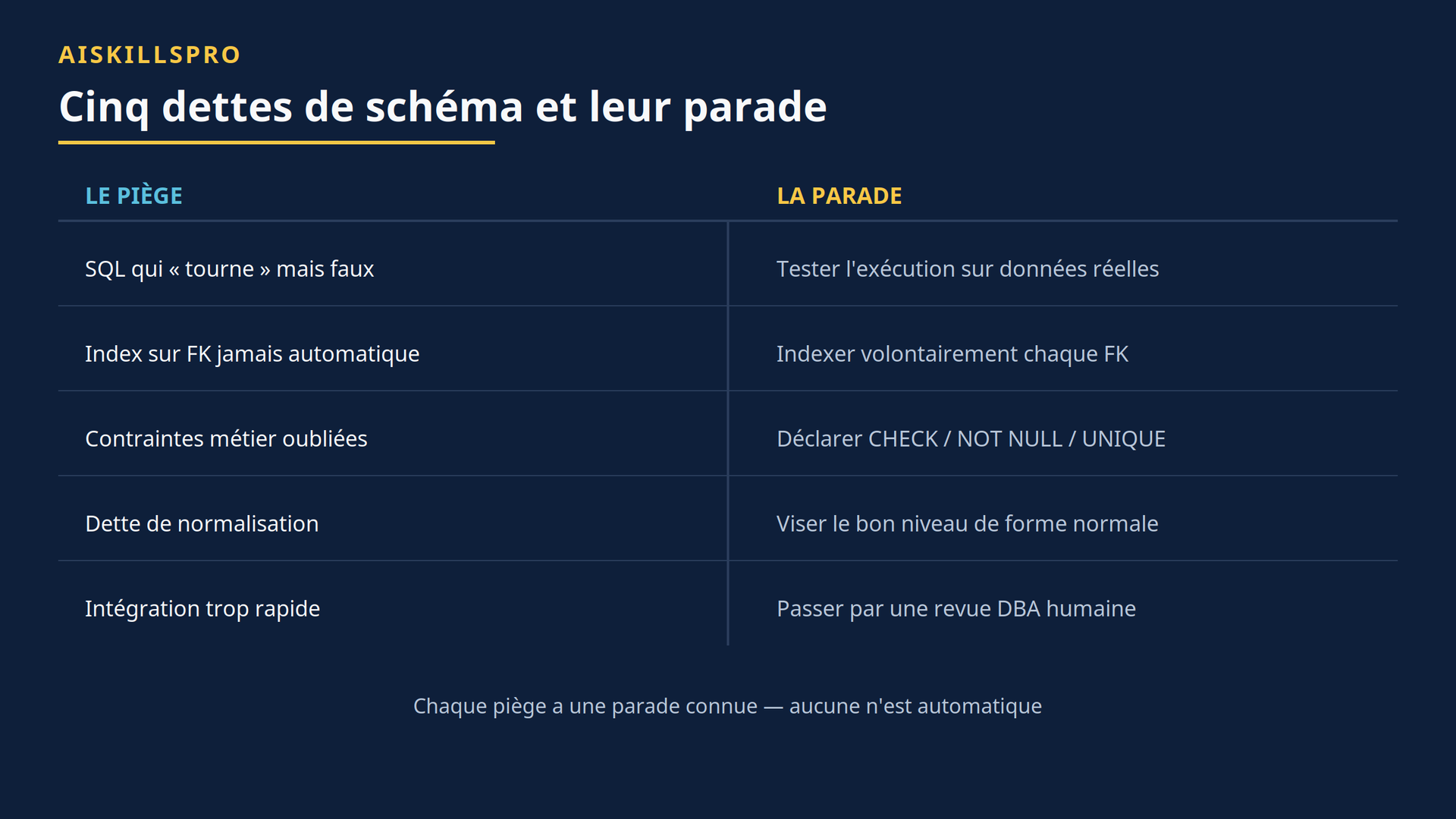 Cinq dettes techniques de schéma généré par IA et leur parade